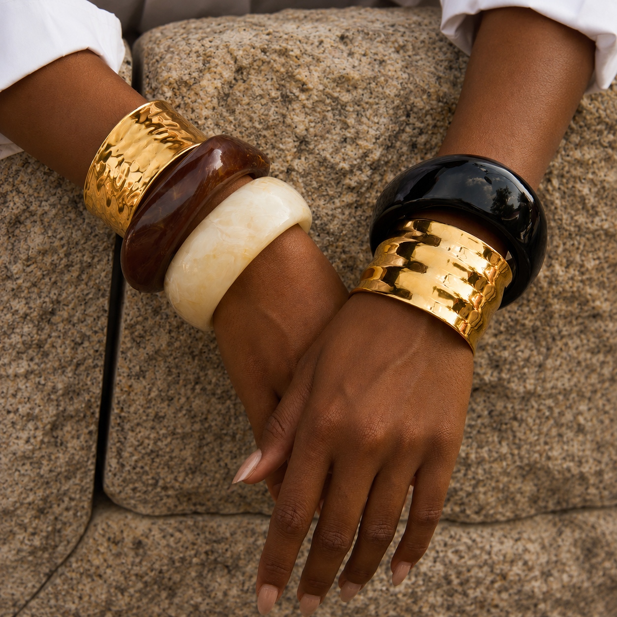 Lot de 5 bracelets jonc