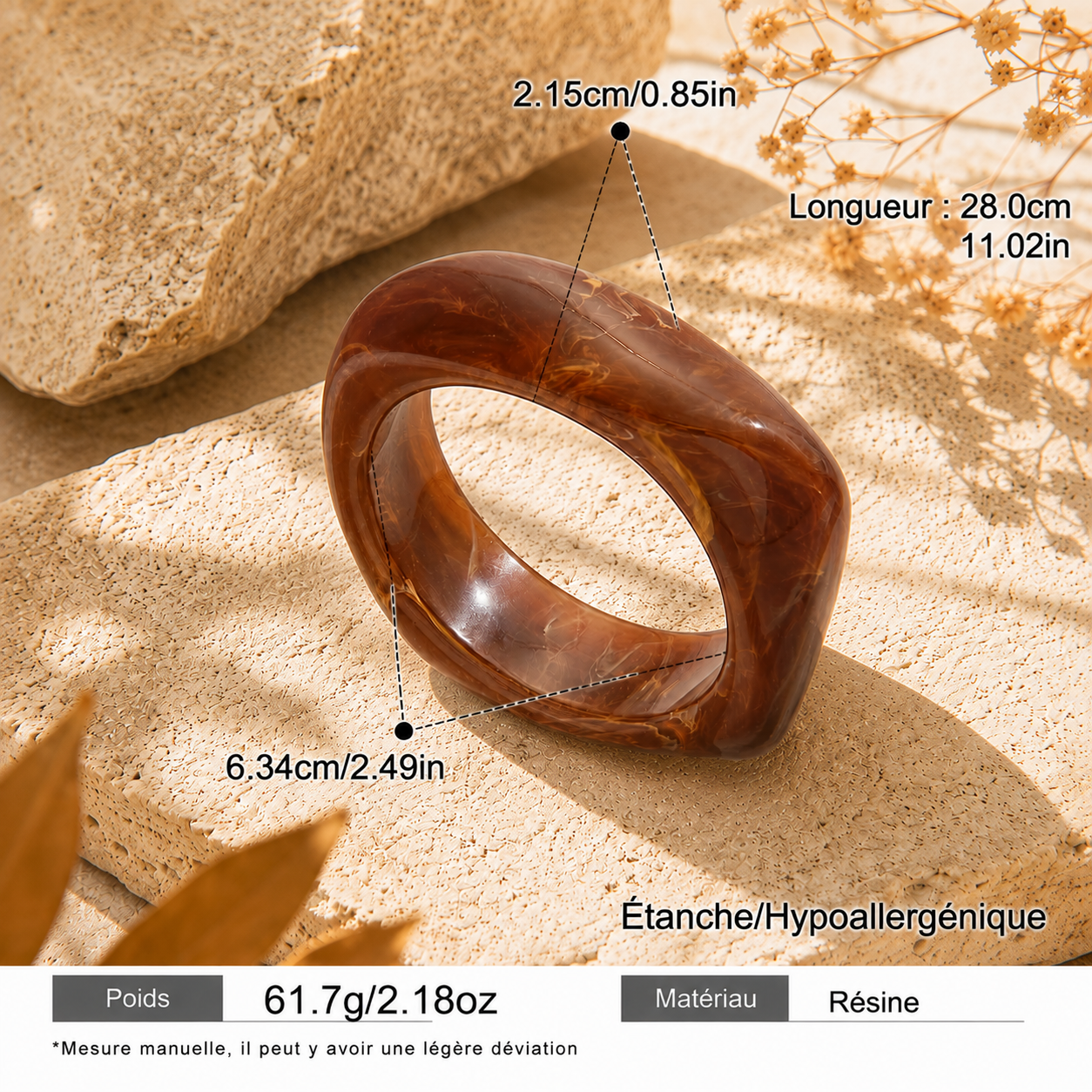 Lot de 5 bracelets jonc